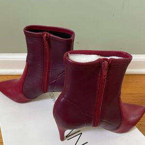 NWOT Neiman Marcus Red Booties size 6.5